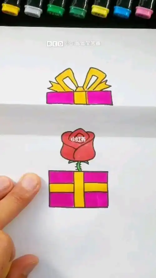 画圣诞礼物情人节爱心礼物盒简笔画生日快乐小元素简笔画大全音乐卡片