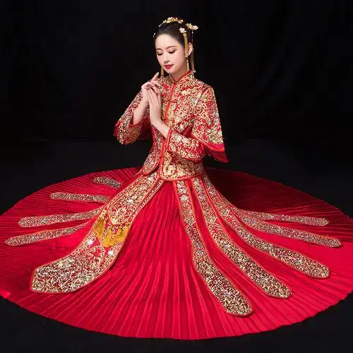 2022秀禾服新娘2020新款x龙凤褂女结婚秀禾嫁衣中式婚纱敬酒服礼