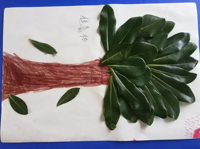 留住多彩的秋天——马岭岗镇张堂小学幼儿园开展亲子树叶粘贴画创意