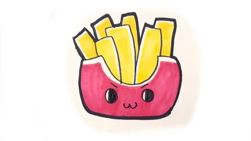 简笔画:画一个薯条,这样画孩子都会