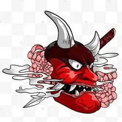 日本红脸恶鬼汉尼娅面具