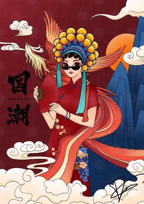 国潮京剧插画|插画|创作习作|小馒头子 - 原创作品 - 站酷 (zcool)