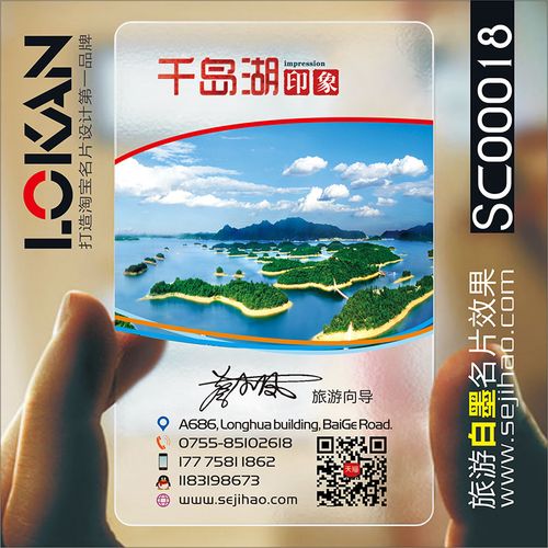 旅游公司绿色环保导游旅行团社订票务透明名片设计制作sc00018