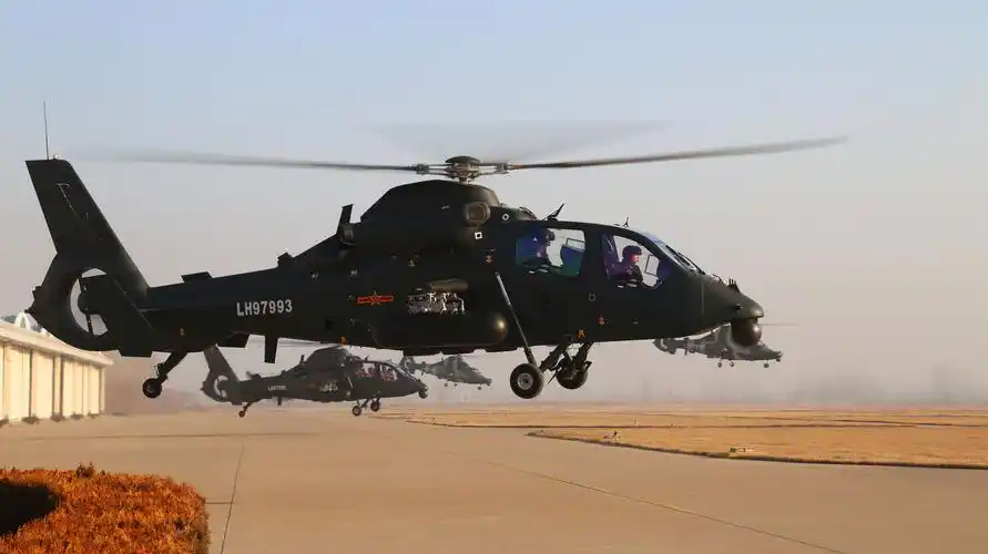 multi-type helicopters set out for flight training