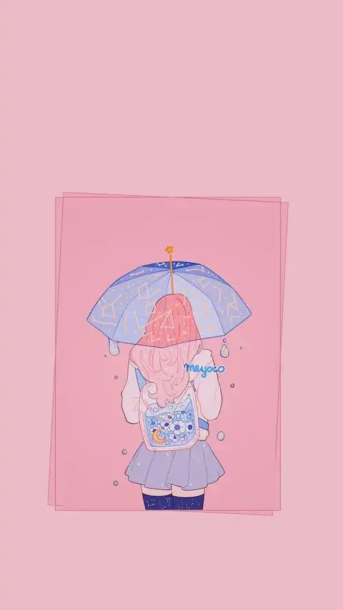 手机高清壁纸 粉色卡通静物 扎心情感短句