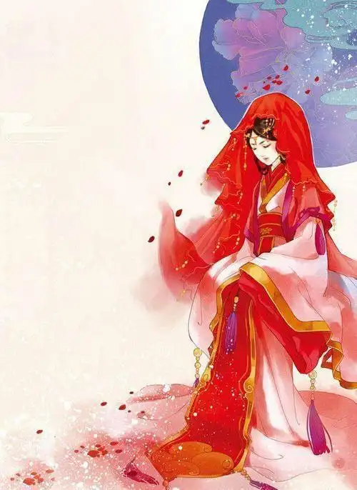 古风女子嫁衣手绘 看小女子嫁衣似火,为君铺就十里红妆