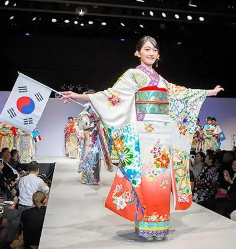 东京奥运为参赛国制主题和服中国款绣长城