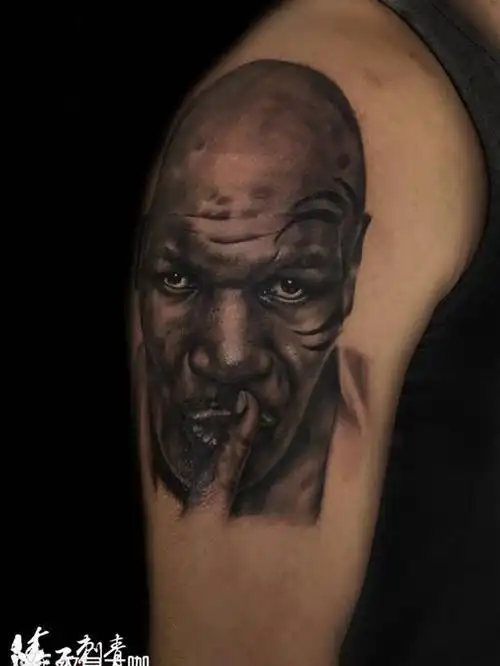 泰森纹身图片_手臂欧美写实纹身图案