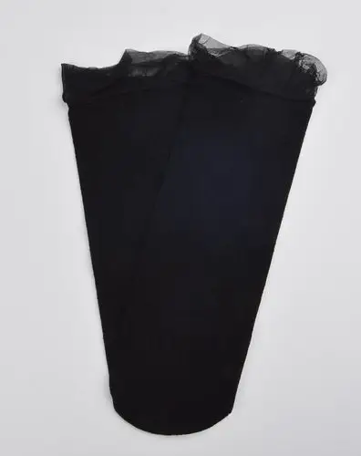 6双装女韩式蕾丝镂空花边短丝袜黑色