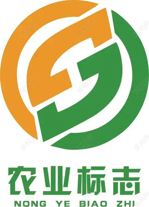 农业logo圆形logo黄绿相间logo树叶logo