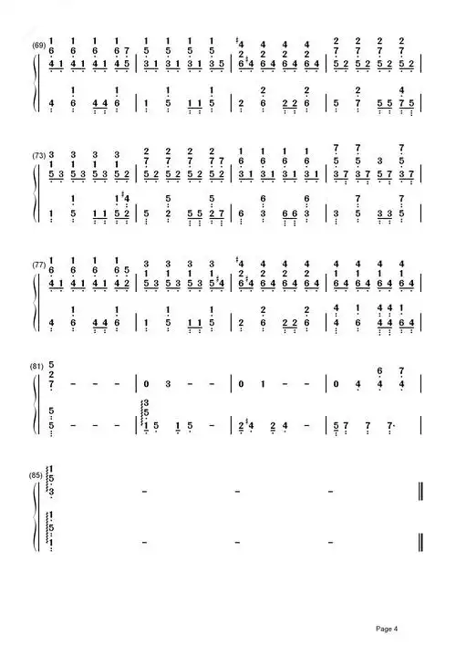 小幸运简谱-田馥甄-世界那么大,能遇见你好幸运