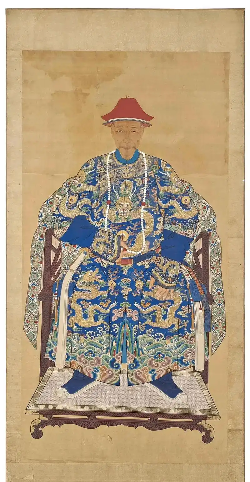 清代中期官员夏吉服像.#传统文化 #手艺人 #历史 #国画  - 抖音