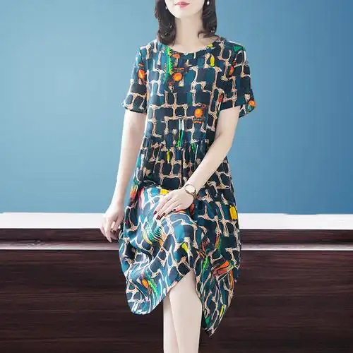 反季特价清仓阔太太真丝连衣裙女宽松大码桑蚕丝大牌裙子杭州丝绸