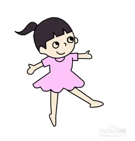 人物简笔画:跳舞的小女孩