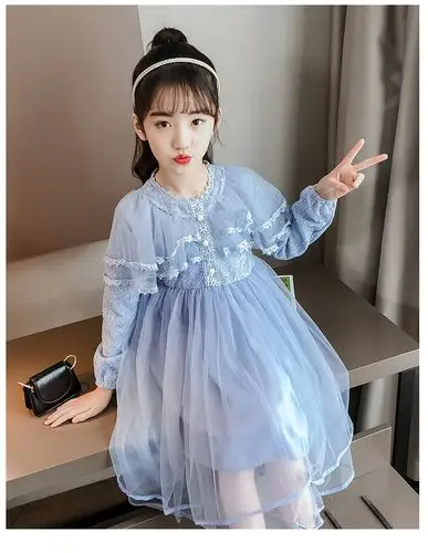 童装女童连衣裙2022款儿童春夏秋装小女孩裙子韩版公主裙蕾丝纱裙礼服