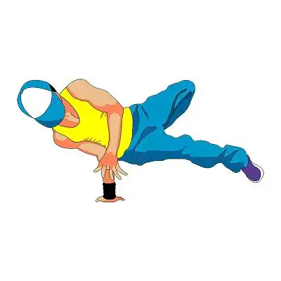 卡通街舞舞者人物素材艺术节人物剪影素材卡通手绘写实舞蹈卡通人物