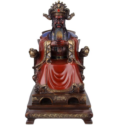 纯铜广济龙王五爷五台山龙五爷财神爷佛像家用供奉摆件
