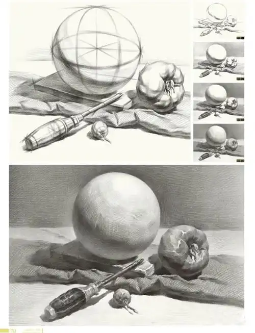 素描几何体静物组合