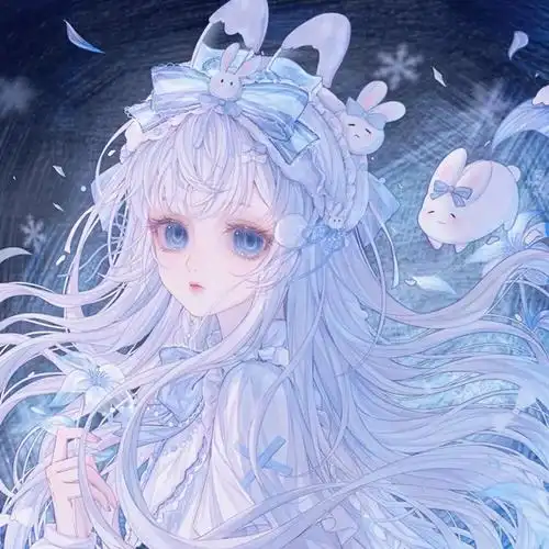 蓝色系古风头像