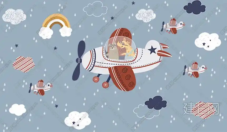 儿童房卡通壁纸壁布3d贴图_儿童房卡通壁纸壁布3d贴图下载_儿童房卡通