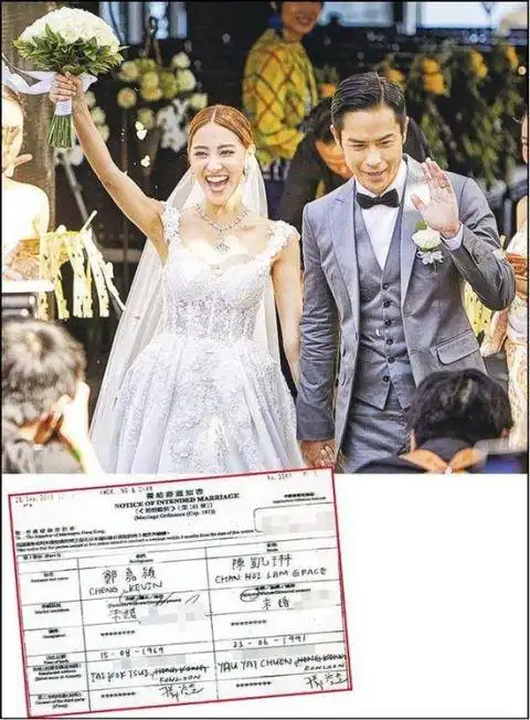 郑嘉颖陈凯琳结婚注册书疑曝光 报不同住址引猜测