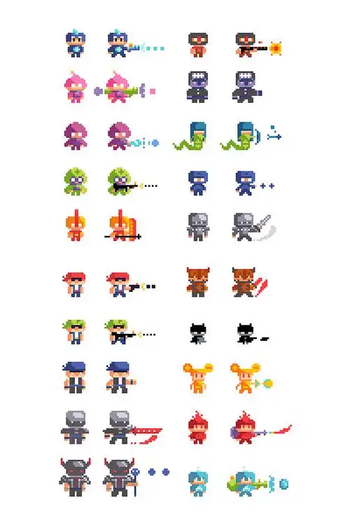 自学像素第三波像素人物动画游戏素材练习