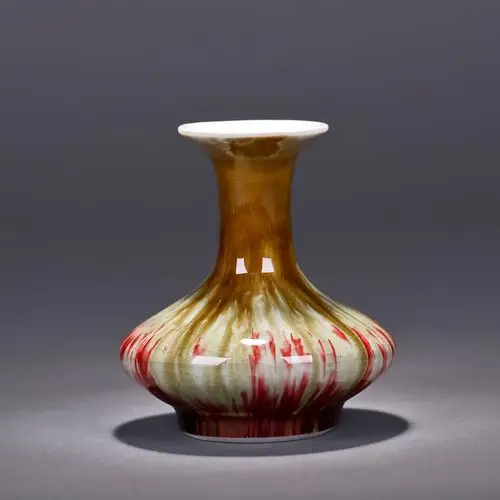 七旬国家级大师 非遗传人 邓希平 作品 (花釉扁肚瓶)