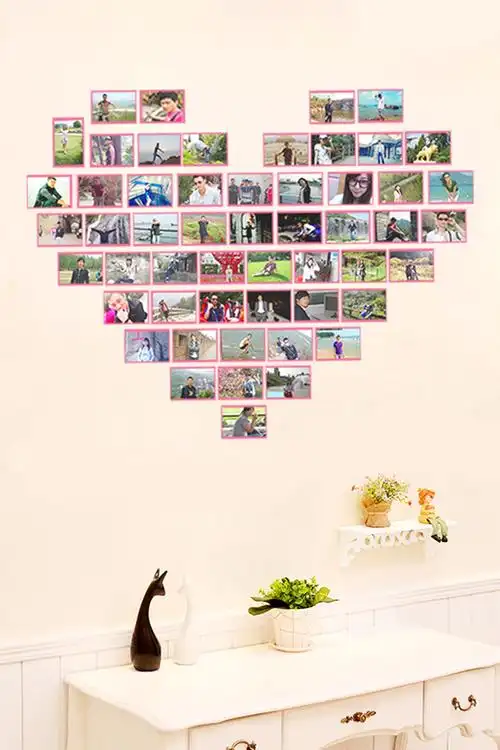 客厅相框墙贴卧室浪漫照片墙家居墙面装饰贴纸创意墙贴画爱心