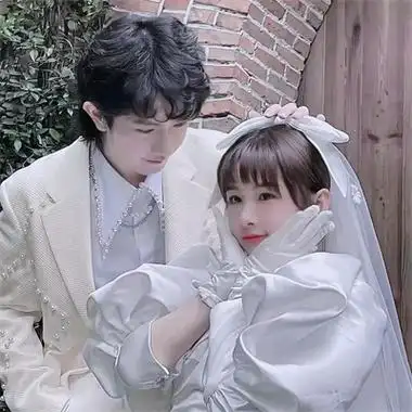 婚纱情头图片一对两张婚纱照情侣头像唯美