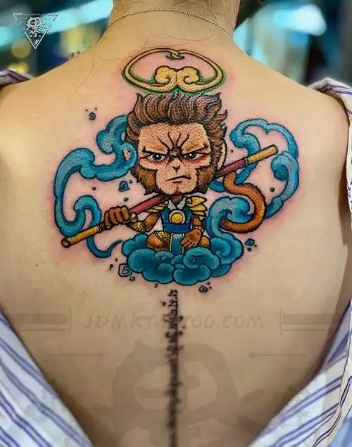 纹身/刺青/欧美写实纹身图片_背部欧美写实天使丘比特纹身图案tag标签