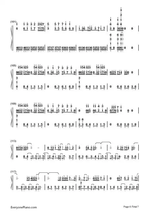夕日坂-初音未来双手简谱预览6