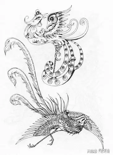 白描凤凰画谱精选分享