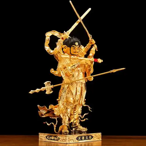 天蓬元帅台湾铜鎏神像供奉摆件道教护法法神北极摆件