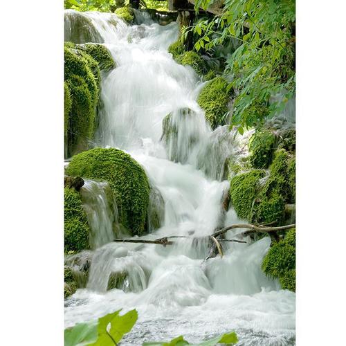 青山绿水风景图 流水生财图 玄关门房间客厅装饰画贴画挂画定做z6