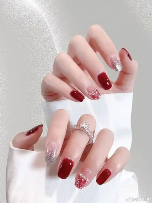 红银法式美甲