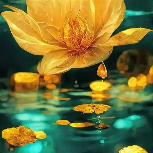 金色莲花好运头像 金闪闪带来好运的莲花头像图片_风水头像_头像屋