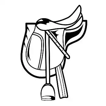马,马鞍,矢量,插画,白色