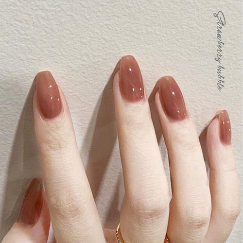 小红书推荐网红流行色多肉蜜柚玉脂胶美甲冰透质感甲油胶温柔显白