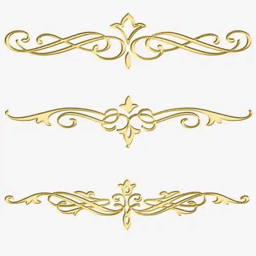 金色花标横条装饰图案 v13