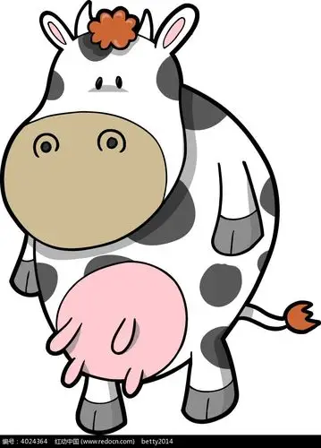 可爱小奶牛韩国矢量动物插画