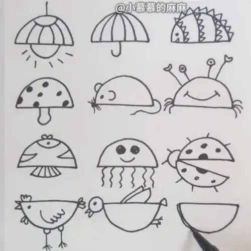 简笔画半圆形的创想半圆形还可以画什