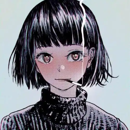 抽烟漫画女生超酷头像图片