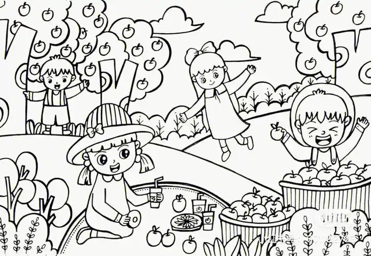 幼儿园人物主题画丰收的季节