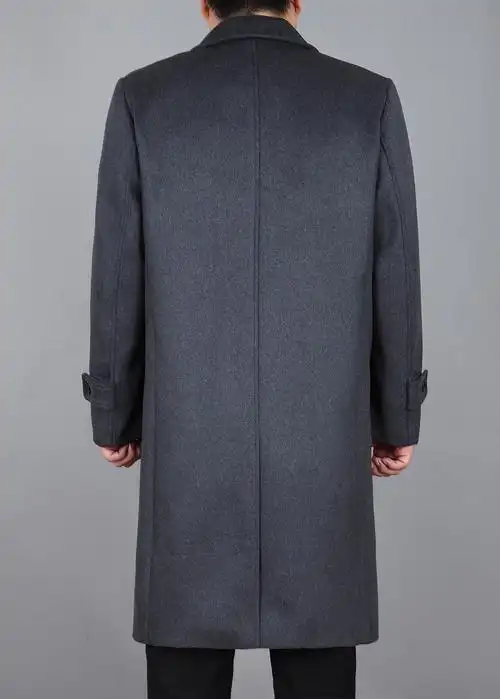 羊毛呢子大衣男长款过膝加厚羊绒中老年风衣男士中长款秋冬季外套