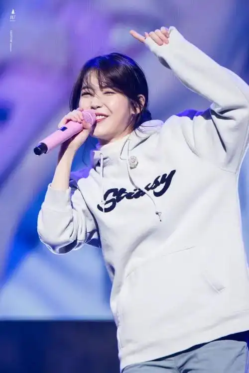 我们iu两场不同的演唱会上,分别内搭了衬衫和中高领的打底衫.