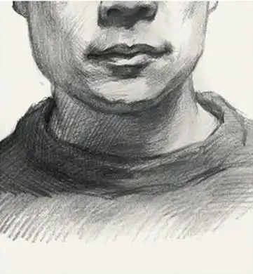 图南画室丨男青年正面素描头像教学讲解丨联考校考素描头像高分卷