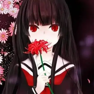 女生红色古风头像