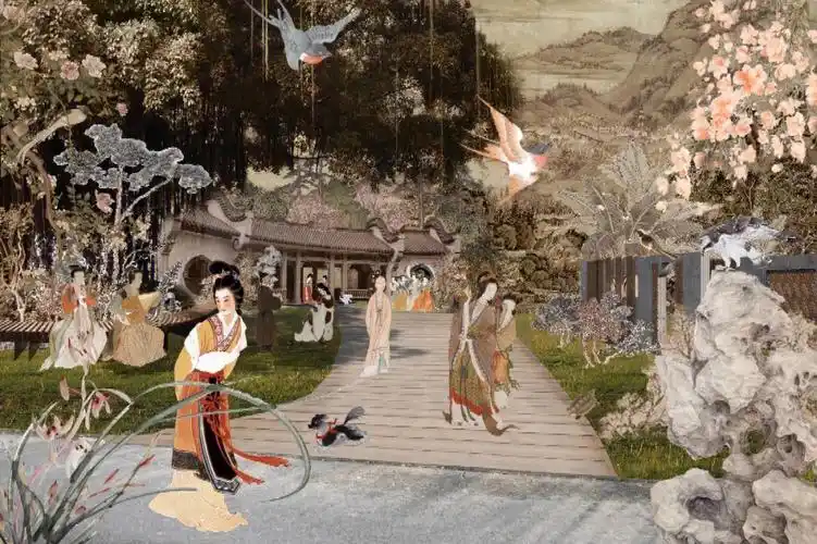 景观环艺拼贴古风效果图