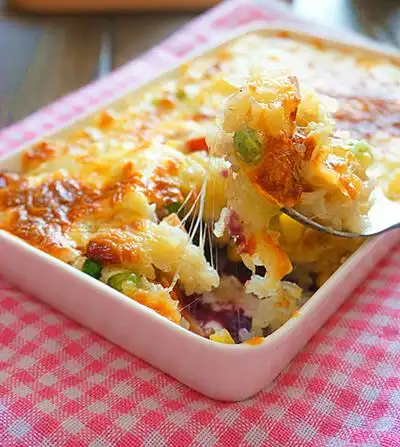 芝士紫薯培根焗饭