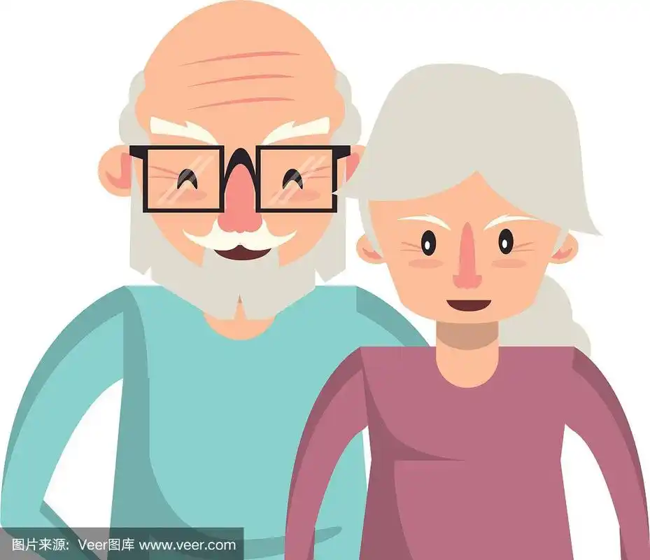 爷爷奶奶老人卡通